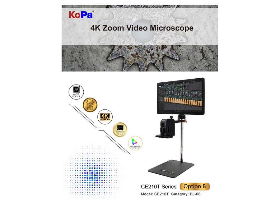 KoPa CE210T Series 4K zoom video microscope